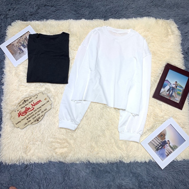 [Mã FASHIONT4WA2 giảm 10K đơn 50K] áo croptop dài tay chất da cá | BigBuy360 - bigbuy360.vn