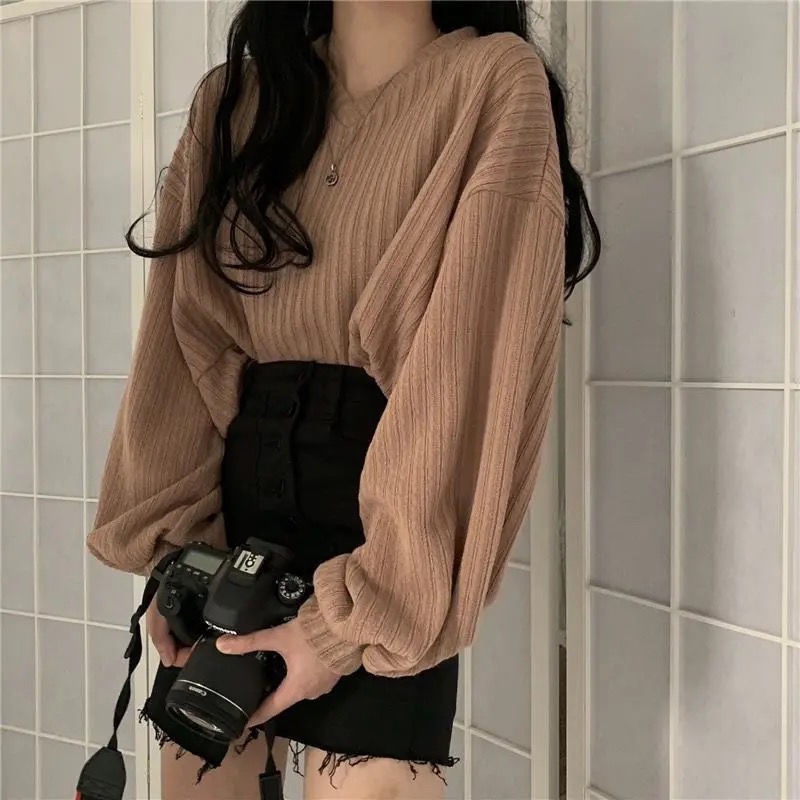 Áo len tay dài thời trang dành cho nữ loose short sweater dáng ngắn croptop len form rộng áol len áo gile len gân tay dài Áo dệt kim cardigan | BigBuy360 - bigbuy360.vn