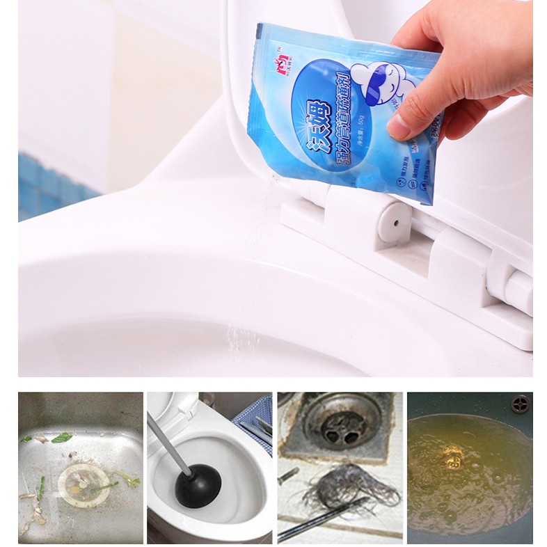 Bột thông tắc cống, bồn rửa bát, bồn cầu gói 48gram