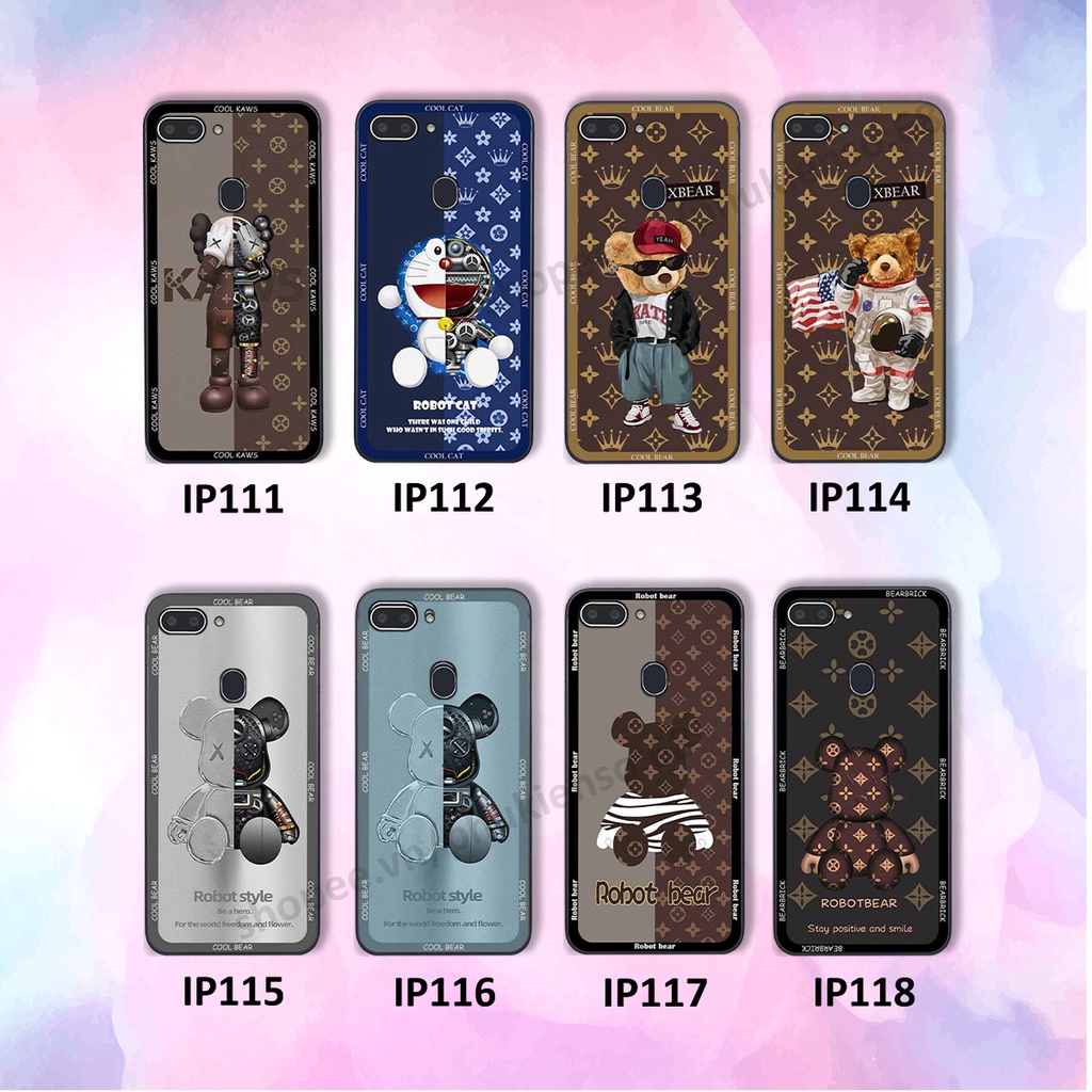 Ốp lưng điện thoại Realme 1 / 2 in hình gấu bear, kaws, doremon thời trang, ốp lưng cao cấp chất lượng