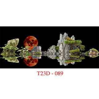 Tranh 3D Bể Cá Cảnh Mẫu Trăng Máu - Tranh Bể Cá Sẵn Keo Dán - Tặng Kèm Bộ Dụng Cụ Dán