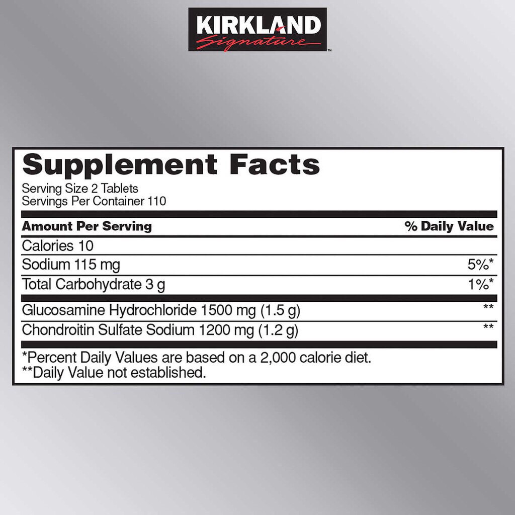 Kirkland Glucosamine 1500mg Chondroitin 1200mg hỗ trợ xương khớp (Chai 220 viên)