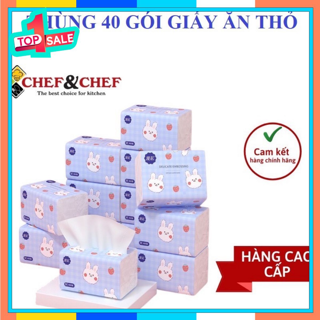 THÙNG 40 GÓI GIẤY RÚT THỎ SIÊU MỀM MẠI SIÊU DAI