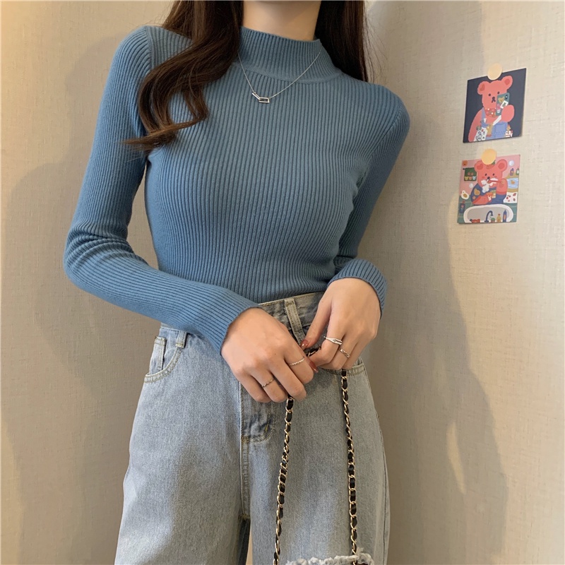 Áo len Pure Cube tay dài dáng ôm phong cách thời trang Hàn Quốc