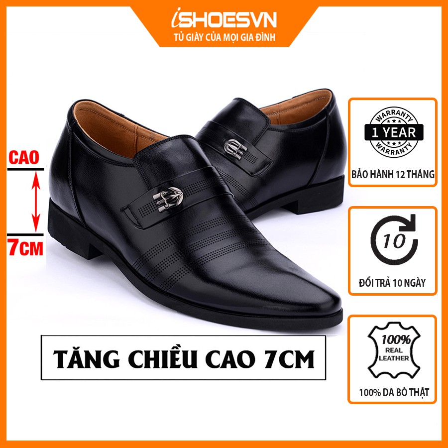 Giày nam công sở da bò tăng chiều cao ISHOESVN IS219