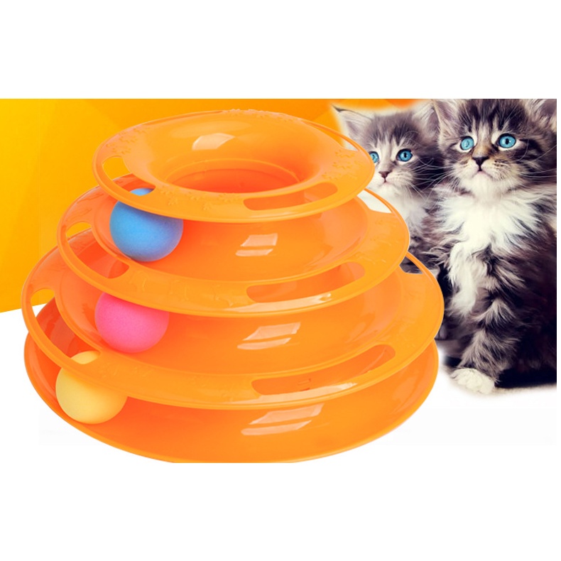 Đồ Chơi Cho Mèo Tháp Bóng 3 Tầng I Đồ Chơi Cho Mèo ( KPETMART)