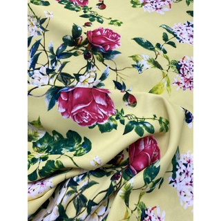 Vải lụa Ngọc hà hoa hồng MS10907