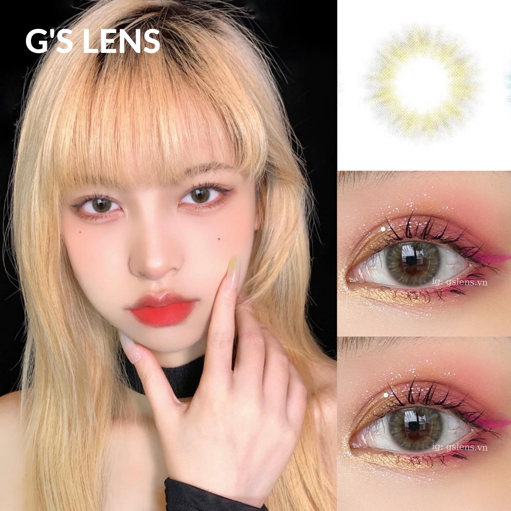 Kính Áp Tròng Lens Xám Tây Tự Nhiên Hot Douyin Size XS 14mm Có 0 Đến 6 Độ MH0335 Gray