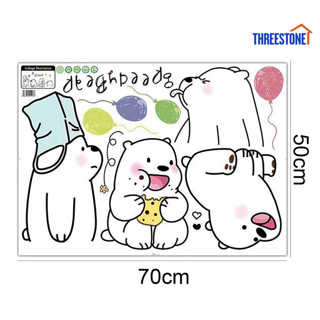 Giấy dán tường hình gấu Rilakkuma dễ thương có thể tháo gỡ trang trí phòng bé | BigBuy360 - bigbuy360.vn