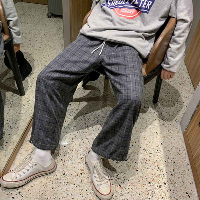 Quần Dài Ống Rộng Họa Tiết Caro Phong Cách Hip Hop Hợp Thời Trang Cho Nam