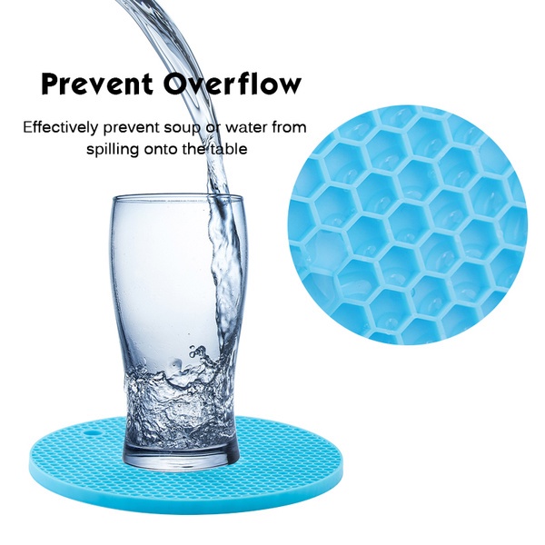 Tấm lót silicone chống trượt/chống bỏng chịu nhiệt hình tròn đa năng cho bàn nhà bếp