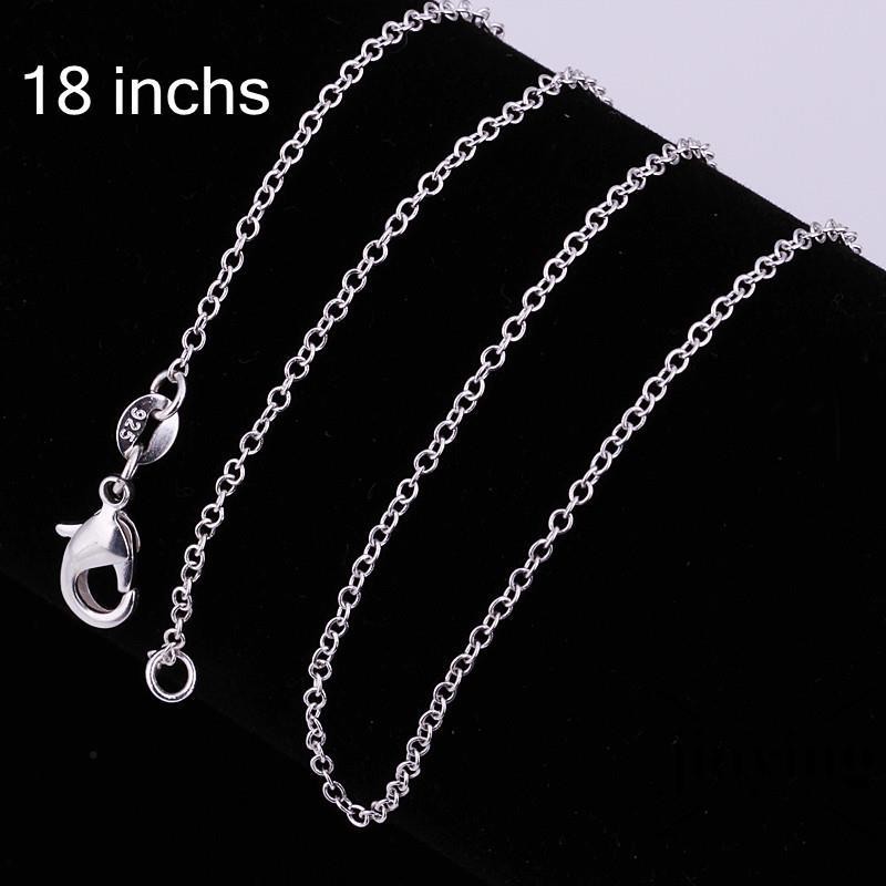 GETNOIVAS ❤S Wind New Jewlery Rose 925 Sterling Silver O Shaped Link Chain Necklace For Women Wedding Gift
