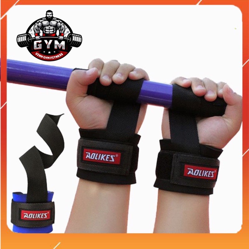 Dây kéo lưng kết hợp quấn cổ tay cao cấp Dây kéo Lưng Lifting Straps hỗ trợ tập thể hình, Tập Gym AOLIKES DKL- 1111