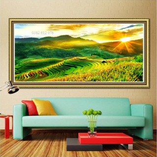 Tranh đính đá Ruộng Bậc Thang LG-1548 - Kích Thước 80x55cm