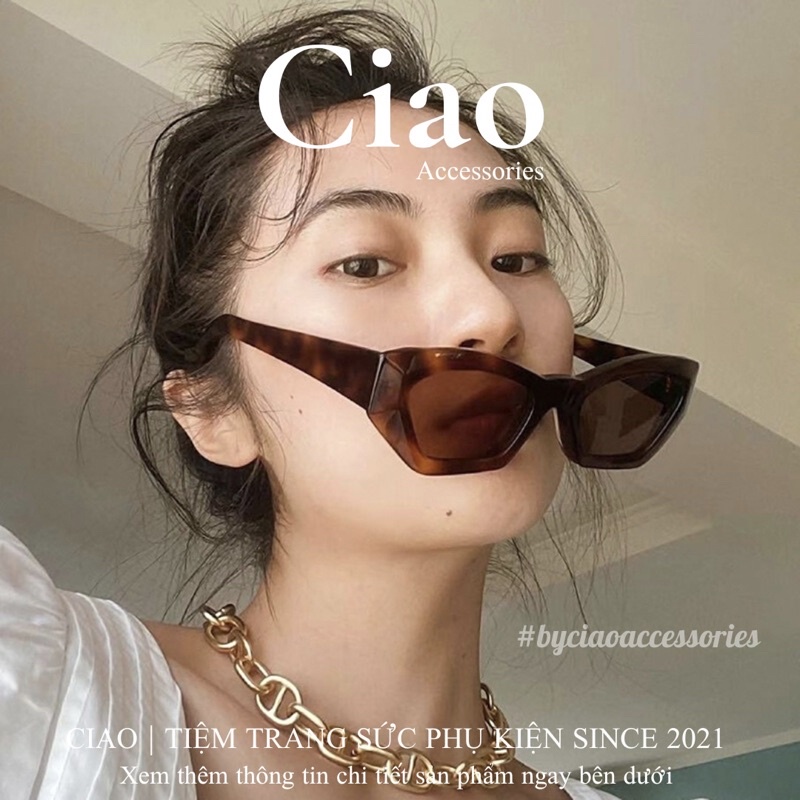[HOẢ TỐC 1H] Kính mát/ Kính thời trang thiết kế bản đa giác trendy mã 14 Ciao accessories