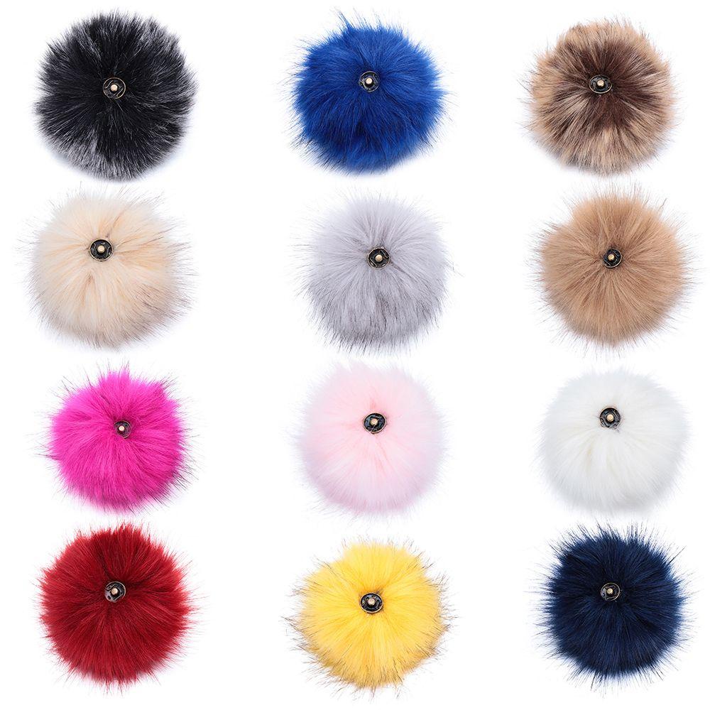 Nút Bấm Làm Túi Xách Bằng Lông Cáo Giả 12cm