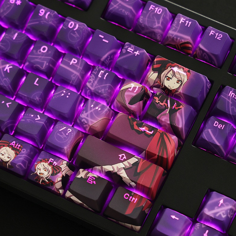 Overlord Keycaps Cherry Profile truyền ánh sáng Anime PBT Dye Sub Bàn phím cơ học Keycap