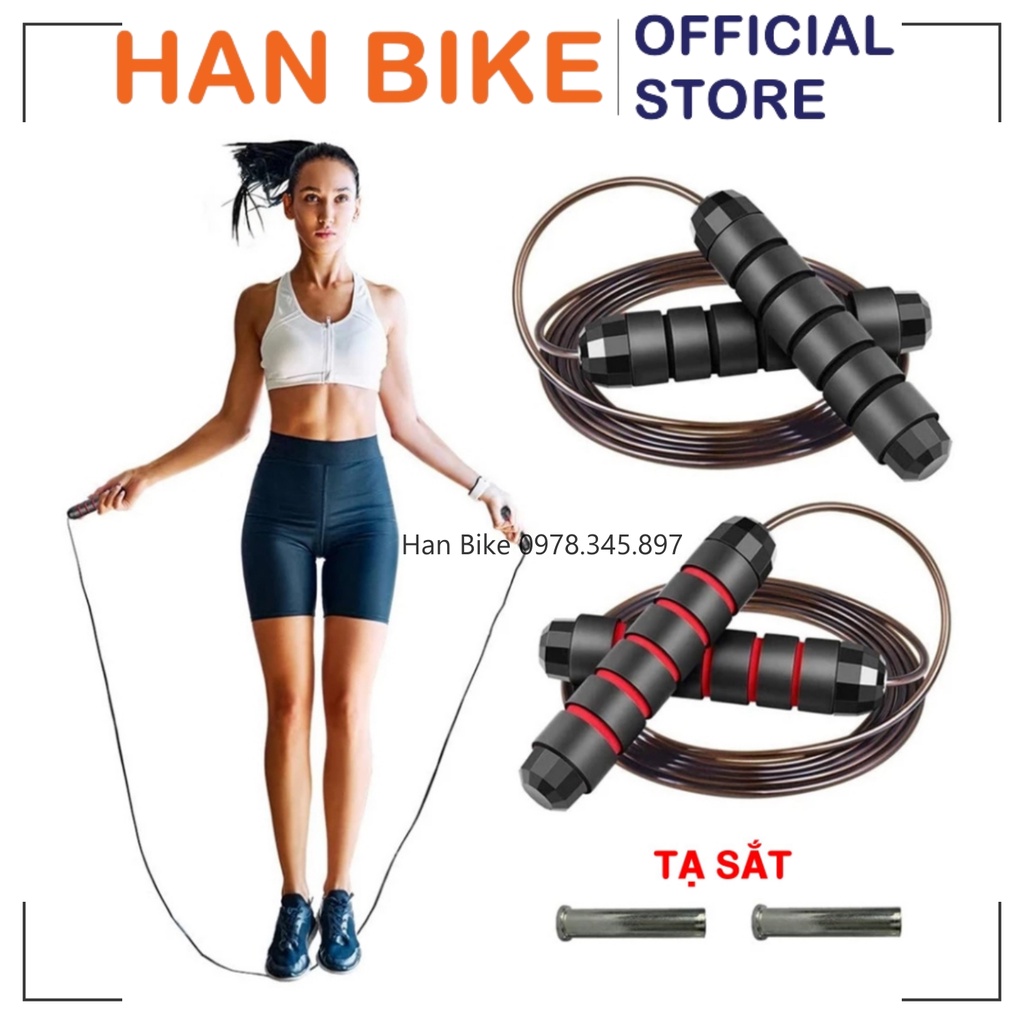 Dây nhảy giảm cân thể dục tập gym lõi thép giảm mỡ bụng siêu bền dài 2.9m kèm tạ ATS-07