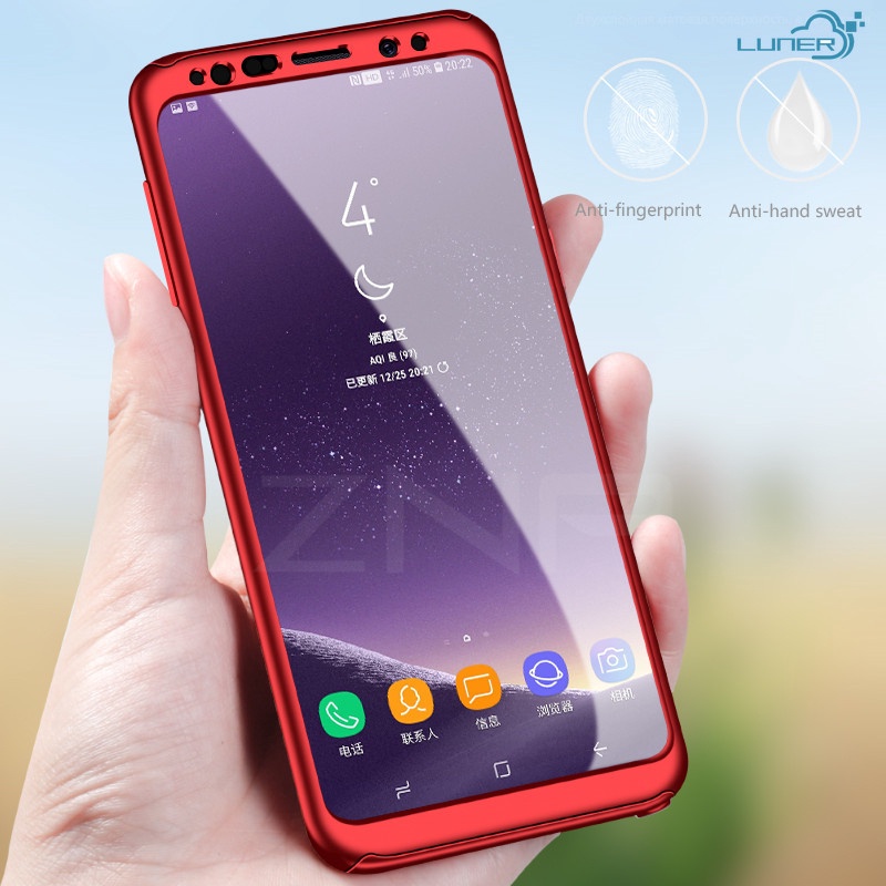Ốp Điện Thoại Kính Cường Lực Hai Mặt Bảo Vệ 360 Độ Cho Samsung S6 S7 Edge S6Edge S7Edge S8 S9 Plus S8Plus S9Plus
