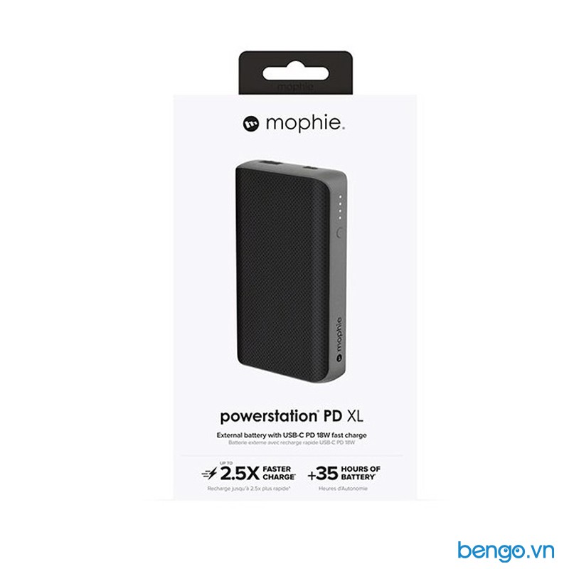 Pin sạc dự phòng 10000mAh Mophie Powerstation Plus XL Fabric Wireless Input - 401101678