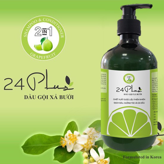 CHÍNH HÃNG DẦU GỘI XẢ BƯỞI 24PLUS THEO TIÊU CHUẨN HÀN QUỐC 500ml