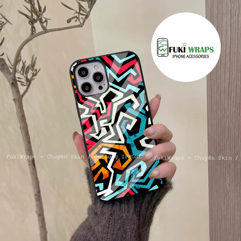 Ốp Lưng Kính Cường Lực / Case Họa Tiết Chống Vỡ Dành Cho 13ProMax 12ProMax 11ProMax X XSMAX Fukishop