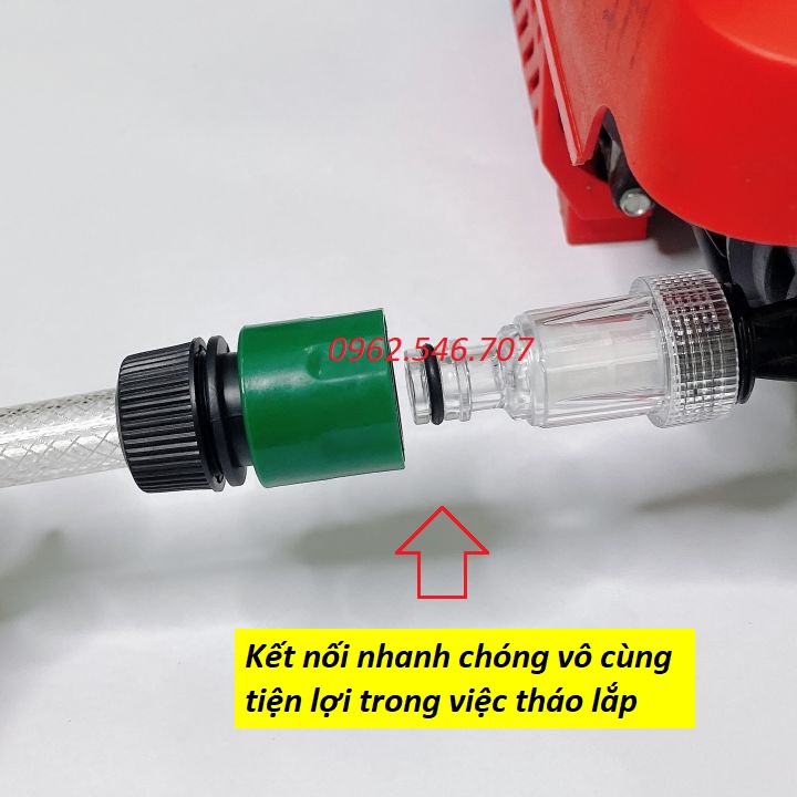 Dây cấp hút nước máy rửa xe gia đình, tưới cây