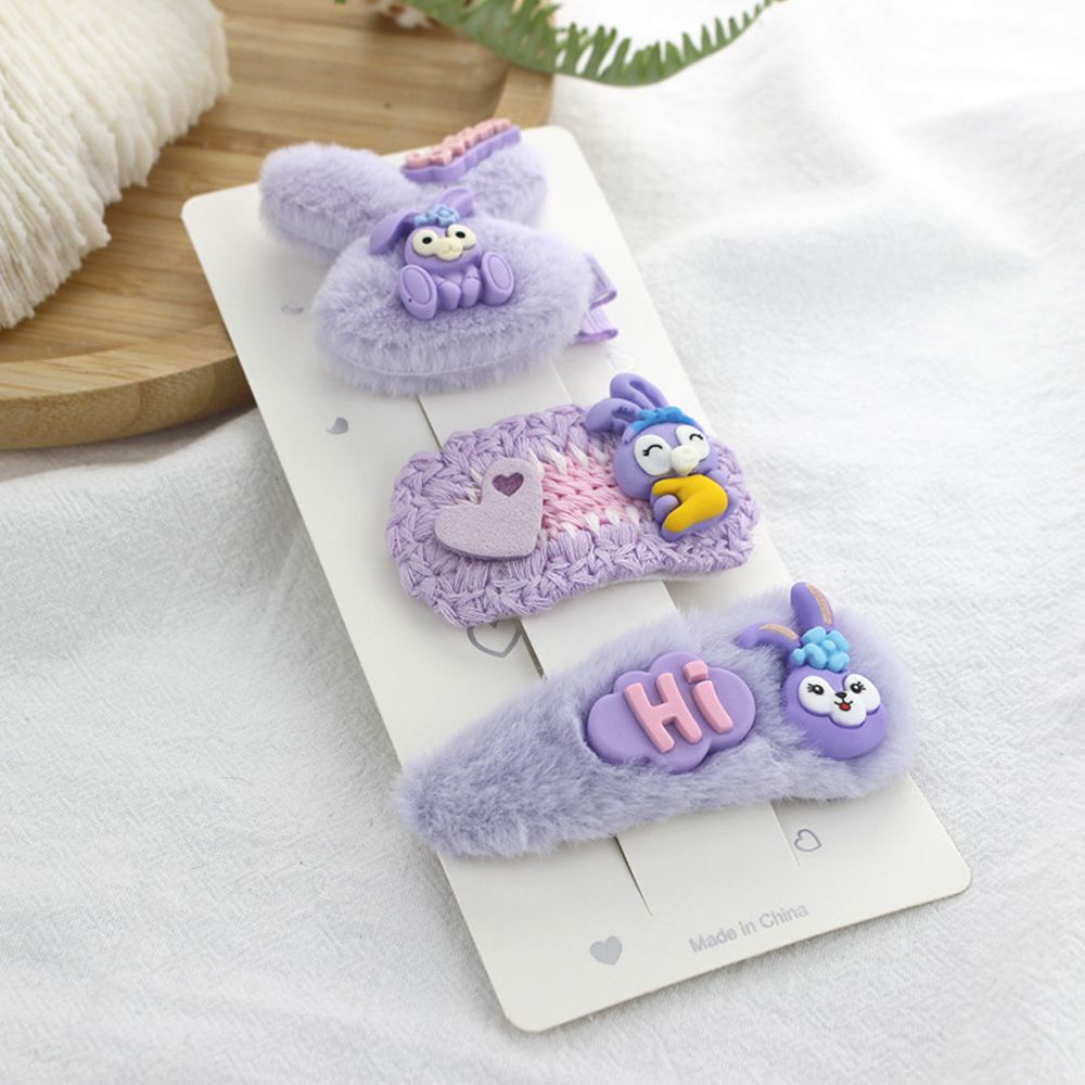 Kẹp tóc dệt kim họa tiết hoạt hình phong cách Hàn Quốc cho nữ