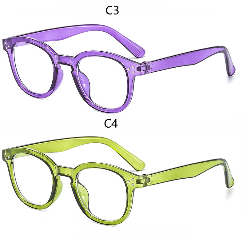 Mắt Kính Tròng Thạch Tròn Chống Ánh Sáng Xanh Phong Cách Âu Mỹ Mới Cho Nam Và Nữ