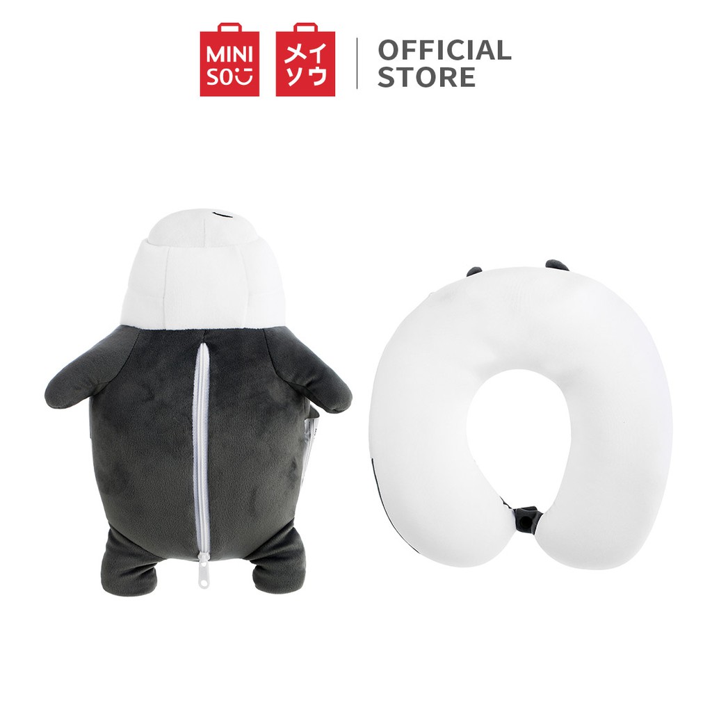 Gấu trần Biến đổi Mục đích kép gối chữ u Miniso x We Bare Bears