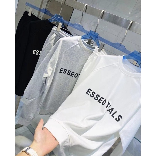 Bộ Nỉ Nam Nữ ESSEOTIALS Thu Đông Cao Cấp ⚡️ MẶC LÀ THÍCH ⚡️ Chất Cotton Da Cá Khỏe Khoắn Năng Động