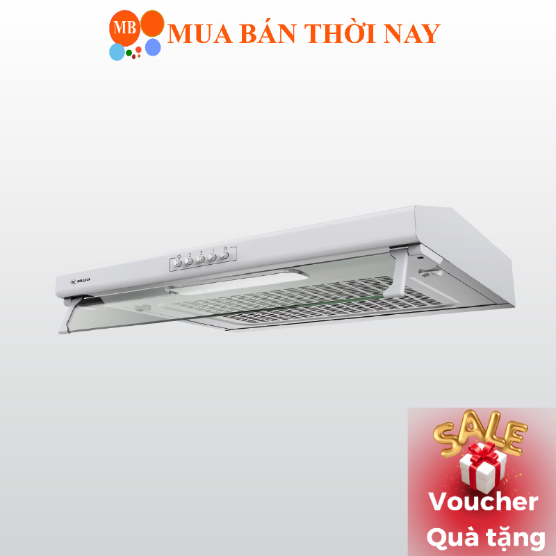 Máy hút mùi Malloca H107W - Kích thước 700x480x85mm, màu trắng, công suất 350m³/h