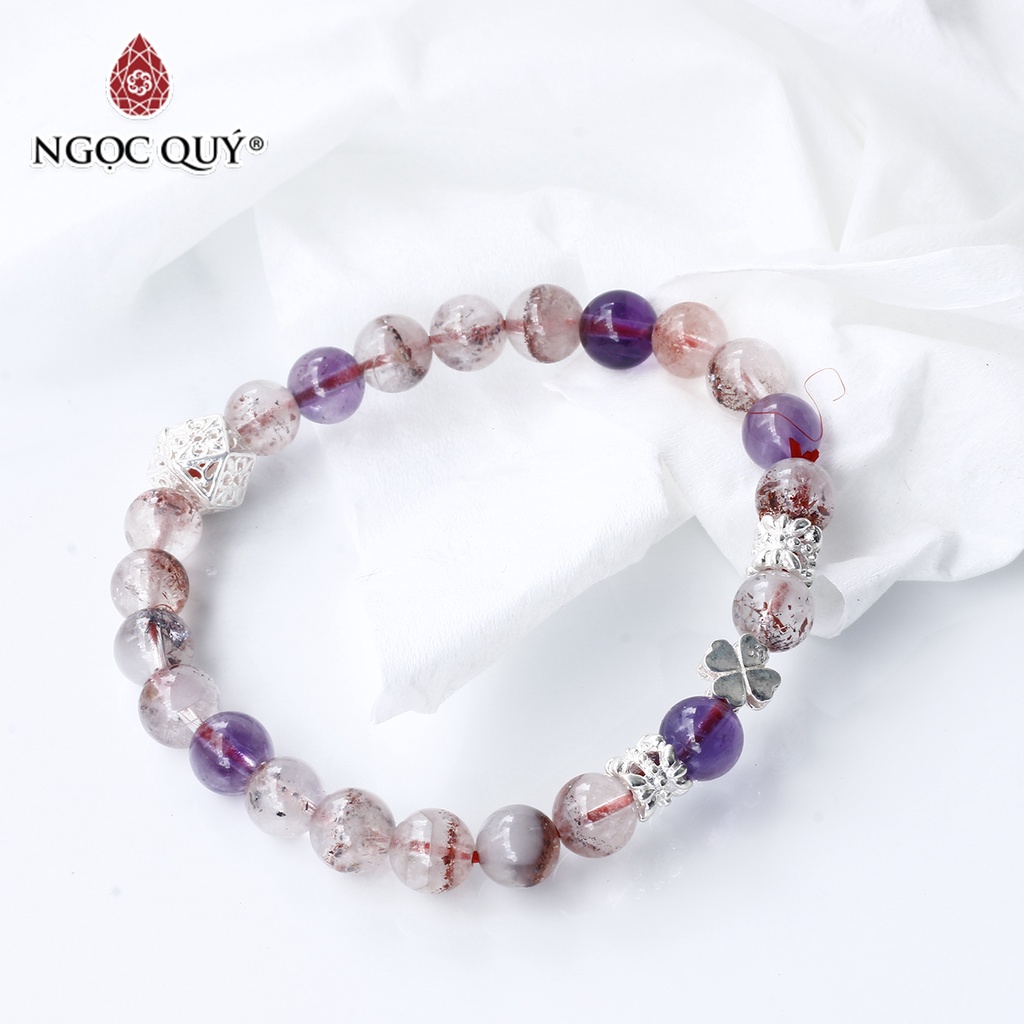 Vòng SS phối charm cỏ 4 lá bạc - Ngọc Quý