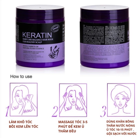 Kem ủ tóc KERATIN COLLAGEN 1000ML LAVENDER BRAZIL NUT - Ủ hấp tóc cung cấp dưỡng chất KERATIN tự nhiên UT08