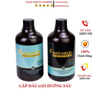 Dầu Gội Fraicheur dưỡng sâu phục hồi mềm mượt, chống gẫy rụng hỗ trợ mọc tóc cặp dầu gội Fraicheur 500ml - 800ml hàng