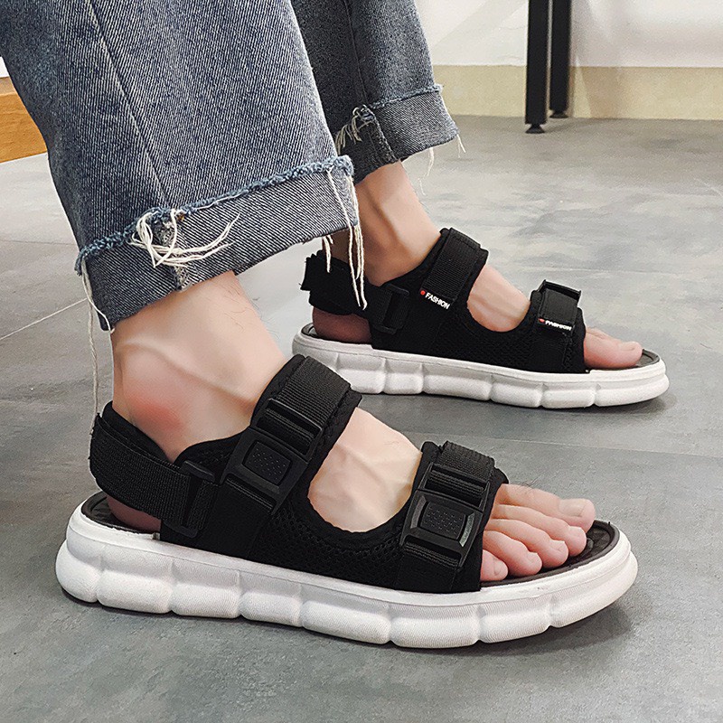 Giày MWC 2927 - Giày Sandal Quai Ngang Vải Dù Đế Bằng Thời Trang