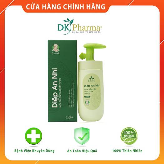 Nước tắm thảo dược Diệp An Nhi - DK Pharma - Chai 220ml Cho Trẻ Sơ Sinh Và Trẻ Nhỏ