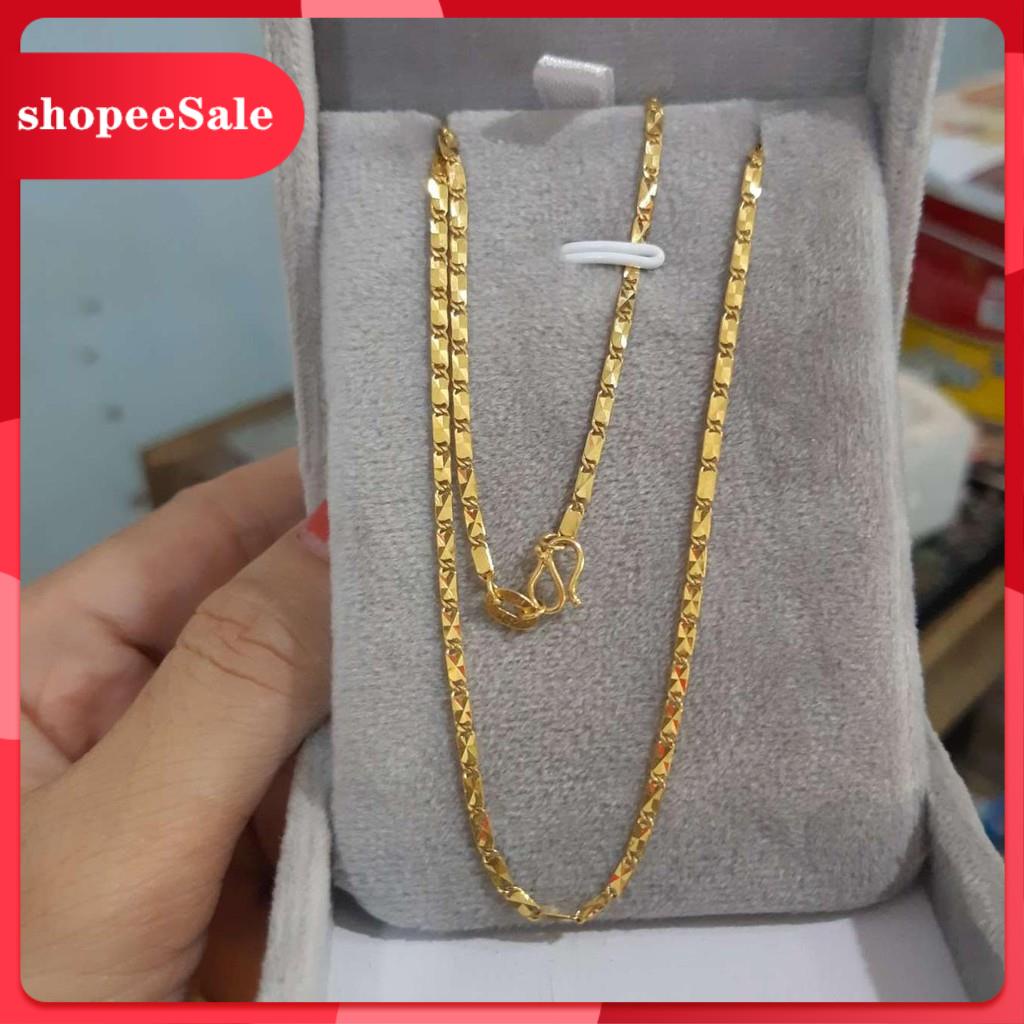 Dây chuyền nam nữ mạ vàng 24k ( Dẹt hoa thị ITALY )
