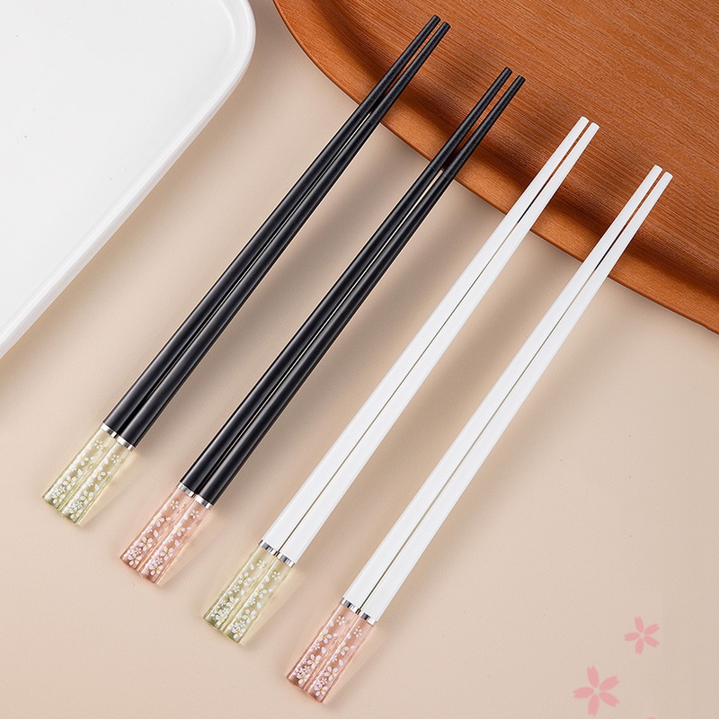 1 Đôi Đũa Hợp Kim Chống Trượt Hình Hoa Anh Đào