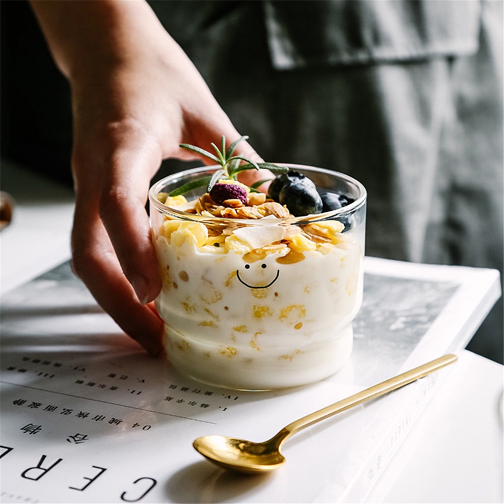 Cốc thủy tinh trong suốt có thể xếp chồng lên nhau dung tích 300ml