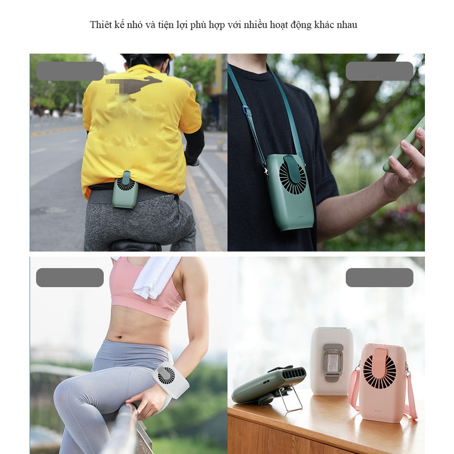 Quạt Sạc Tích Điện Treo Eo Đeo Cổ Thích Hợp Với Mọi Hoạt Động Làm Việc Giải Trí Subara GF-22