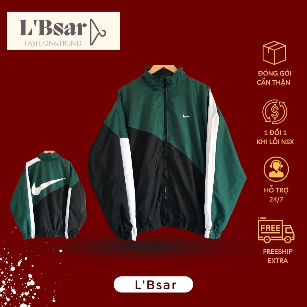 Áo Khoác Jacket Nike Swoosh Vintage Nam Nữ Vải Dù 2 Lớp Cao Cấp LBsar - Hàng mới về