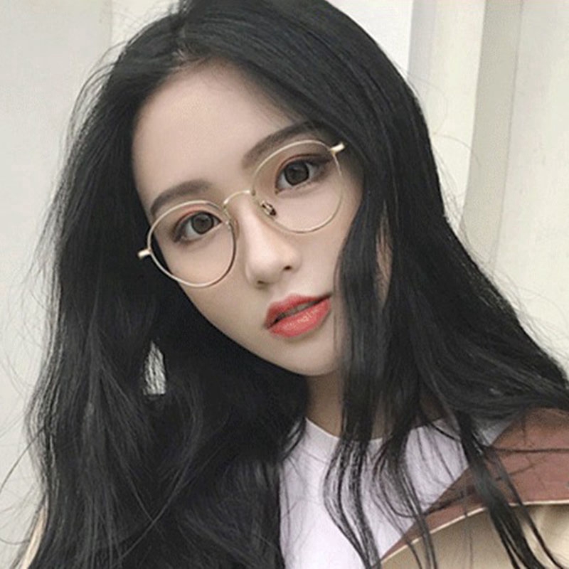 Mắt kính gọng tròn phong cách Hàn Quốc thời trang kính chống ánh sáng xanh