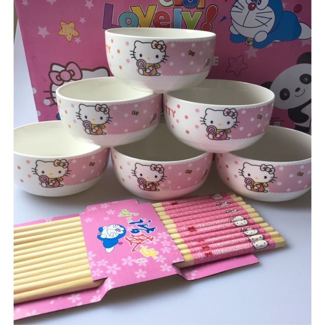 Bộ chén đũa Kitty
