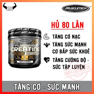 Tăng cân tăng cơ - Tăng sức mạnh tập luyện Platinum 100% Creatine MuscleTech 80 lần dùng 400g -Hàng phân phối chính hãng