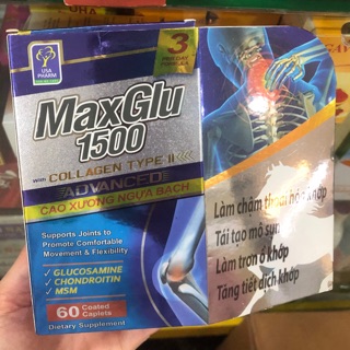 Maxglu 1500 Bổ Xương khớp ,Chống Thoái hoá khớp lọ 60 viên