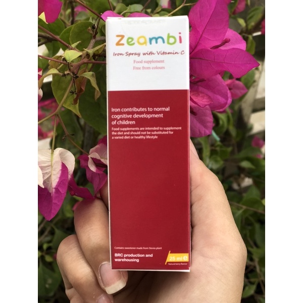Sắt Zeambi Dạng Xịt Anh Quốc - Chứa Vitamin C Tăng Hấp Thụ 200% - Dạng Xịt Dễ Dùng Thơm Ngon - Không gây táo bón