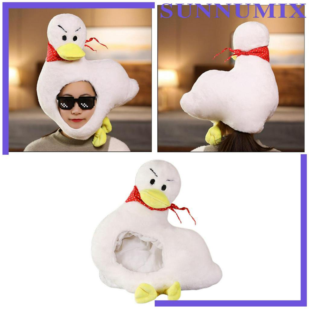 Mũ Trùm Đầu Hình Chú Vịt Nhồi Bông Mềm Mại Vui Nhộn Thời Trang Mùa Đông Cho Người Lớn Và Trẻ Em