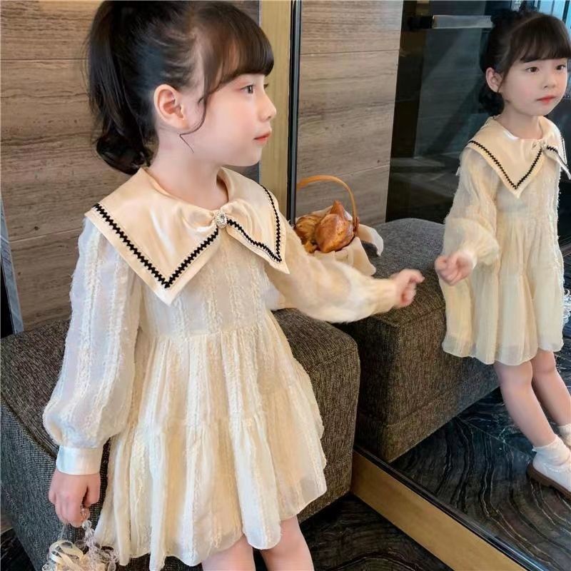 Đầm Công Chúa Dài Tay Thiết Kế Mới Xinh Xắn Thời Trang Dành Cho Bé Gái