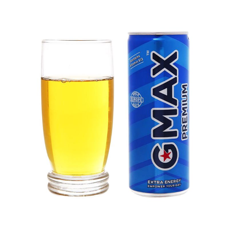 [Lốc 6lon/250ml] Nước tăng lực GMAX Premium Energy drink nhập khẩu Ba Lan